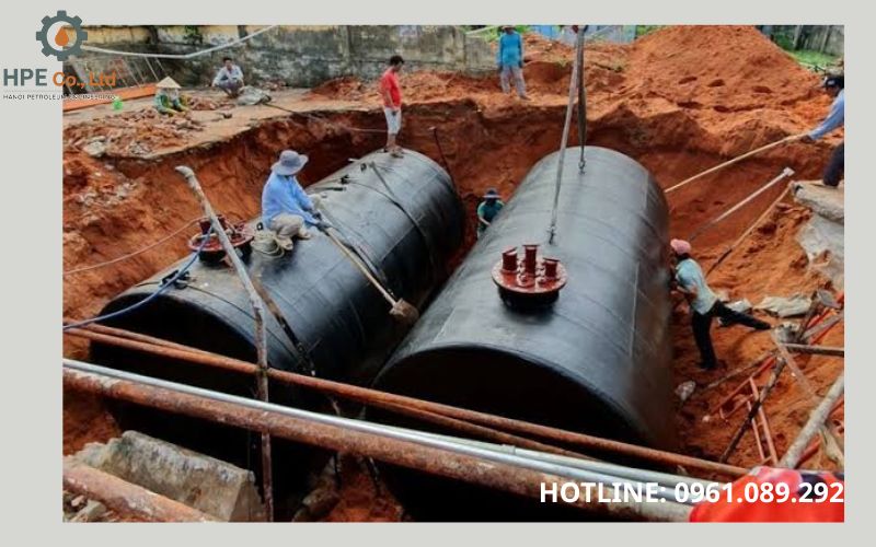 quy trình thi công bồn chứa xăng dầu